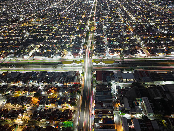 istock Night aerial long exposure photograph over Ecatepec in Mexico 2219873002