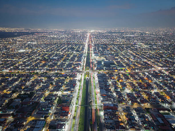 istock Night aerial long exposure photograph over Ecatepec in Mexico 2219873007