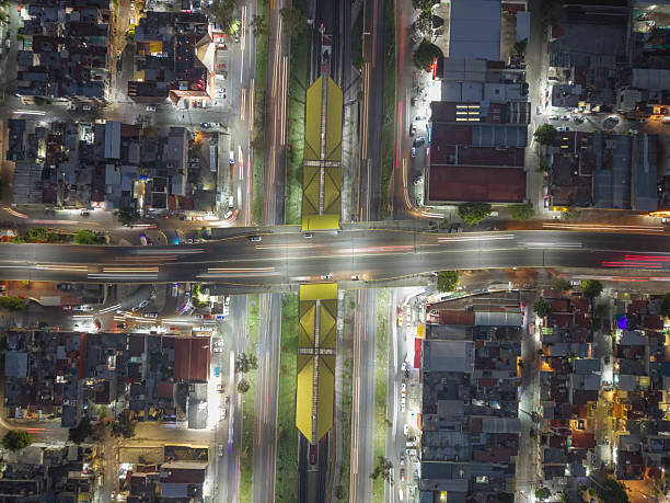 istock Night aerial long exposure photograph over Ecatepec in Mexico 2219873009