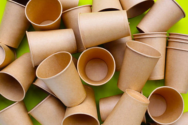 istock Brown paper cups, disposable glass 2219873453