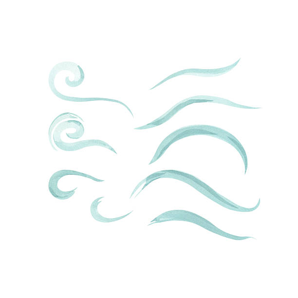 istock Sea wave, ocean water, surf, abstract brush strokes, beach decoration, pastel colors on white background. Set of isolated objects. Hand drawn watercolor illustration 2219873730