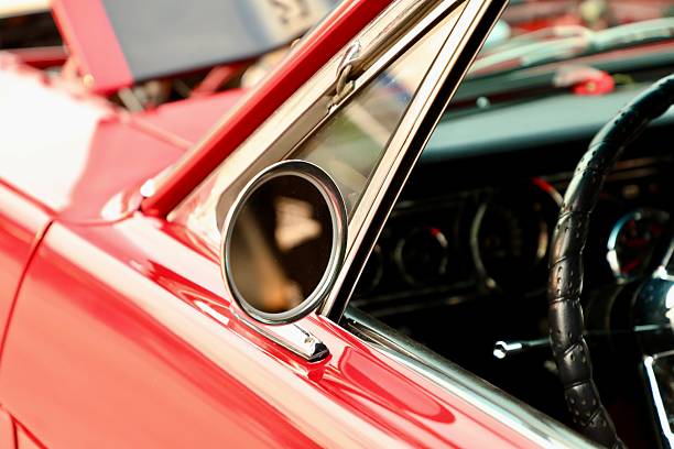 istock Side mirror on a red hotrod 2219877674
