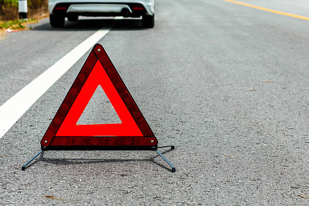 istock Red emergency stop sign on the road. 2219882603