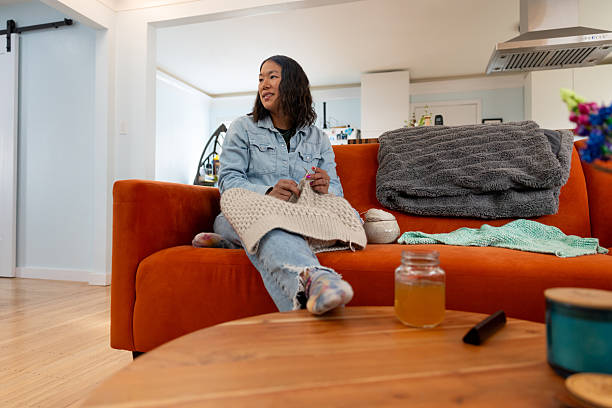 istock Woman Knitting at Home 2219884789