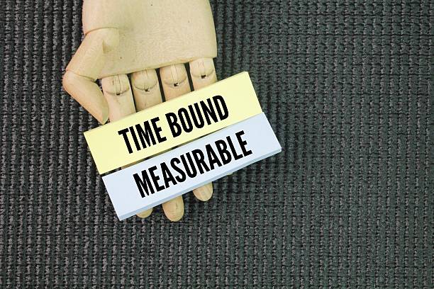 istock Colored paper with the words time bound and measurable. having a specific deadline and a way to quantify or assess progress. 2219888206