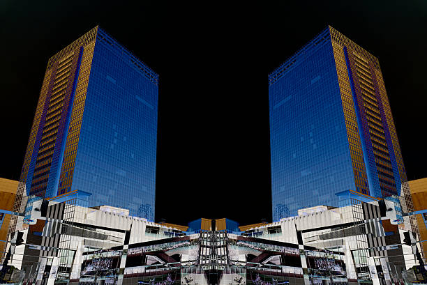 Close-up and abstract background of modern corporate building facade.