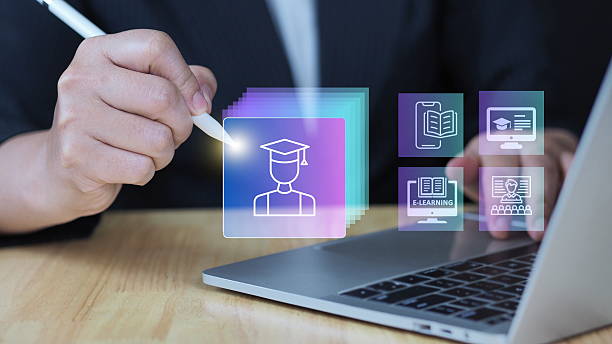 istock Concept of e-learning, remote education, and professional certification system. Business and technology concept. 2219899991