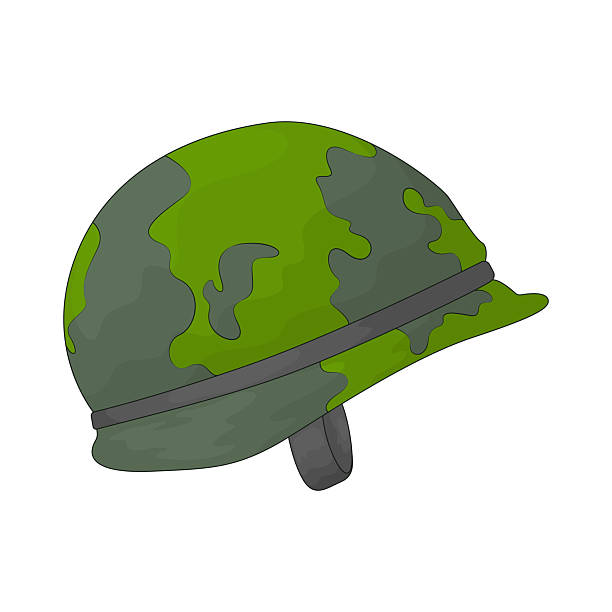 ilustraciones, imágenes clip art, dibujos animados e iconos de stock de soldier helmet - casco militar