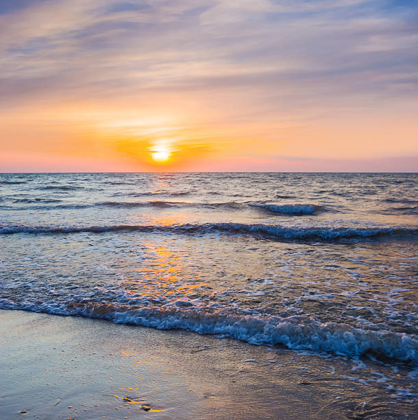 istock calm sea bay at the dramatic sunset 2219905949