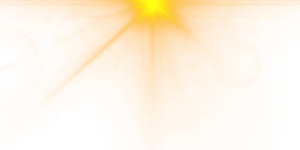 istock Golden sunlight beams and lens flare effects with glowing rays and bright flashes. 2219908797