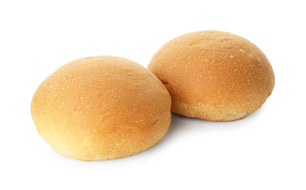 istock Two fresh tasty buns isolated on white 2219912805