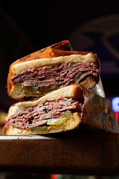 istock Smoked and spiced pastrami sandwich 2219913204