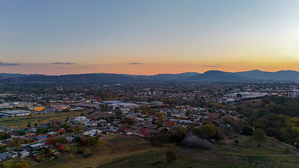 istock Aerial view of Wodonga at last light 2219914572