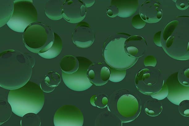 istock Emerald bubble galaxy. 3D abstract background with floating deep green spheres, perfect for modern designs, digital art, or futuristic website headers. 3D rendering. 2219922297