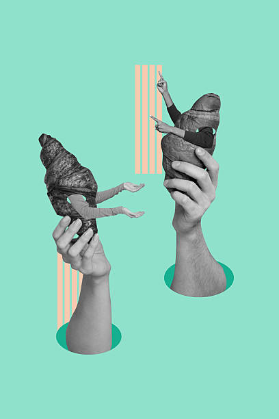 istock Vertical image collage human hands hold sea shells ocean weird concept headless body hands fragments caricature psychedelic concept 2219926327