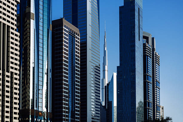 istock Modern Skyscrapers Along Sheikh Zayed Road with Burj Khalifa tower in Dubai, UAE 2219940191