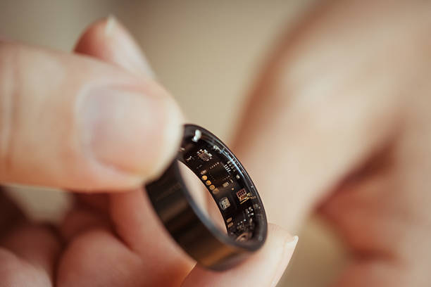 istock Close-Up of Smart Ring with Microchip Sensors 2219943694