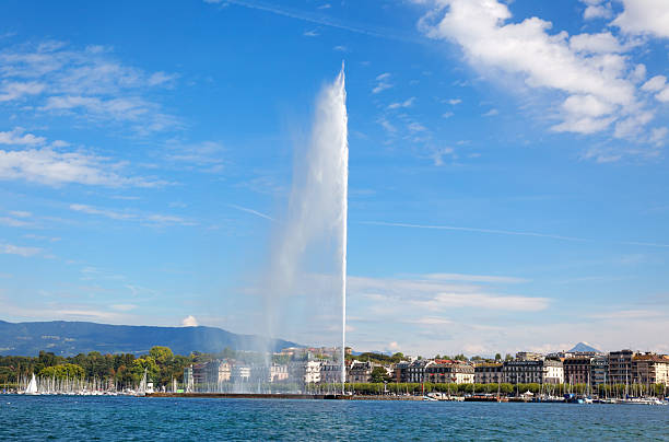 istock Geneva water jet on Lake Leman at summer 2219945841