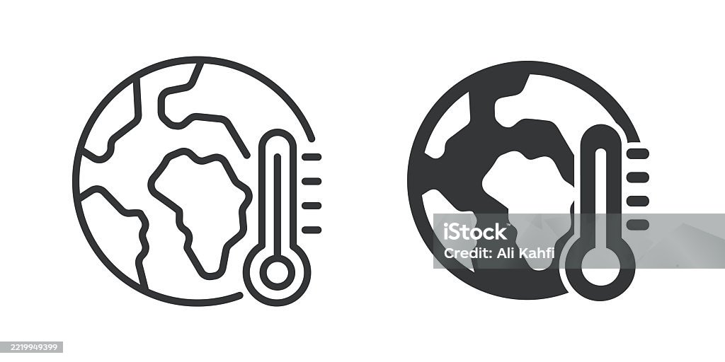 Climate Change thin line and glyph solid icon. Editable stroke and perfect pixel isolated on transparent background Icon Symbol stock vector Climate Change thin line and glyph solid icon. Editable stroke and perfect pixel isolated on transparent background Icon Symbol stock vector