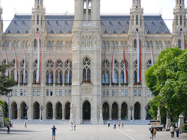 Vienna, Austria - 5 June 2025: Rathaus town hall in Vienna close up