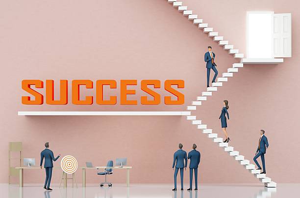 istock People going up on professional ladder, way to success. 3d render 2219953853