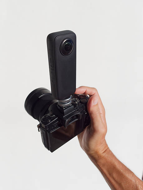 istock 360 camera mounted on digital camera for POV photography. 2219957160