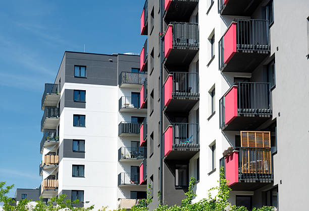 istock Modern apartment buildings in residential area 2219963318