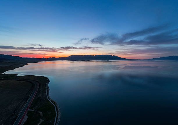 istock sunset over the Sayram lake 2219965921