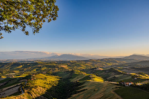 istock Marche, spectacular view and sunset on the Marche hills from the Ripatransone viewpoint. 2219968072