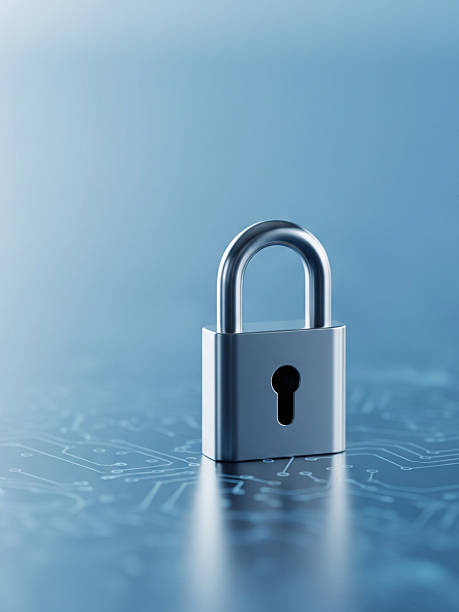 Steel lock digital and security concept and ideas