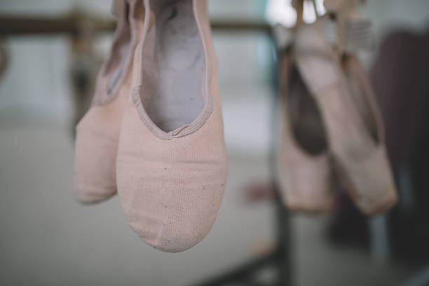 istock Ballet shoes on ballet barre 2219970068