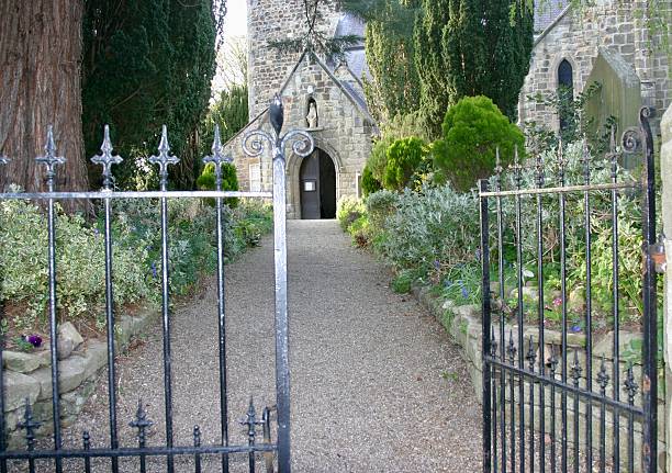 istock Gates to old abandoned building 2219986324
