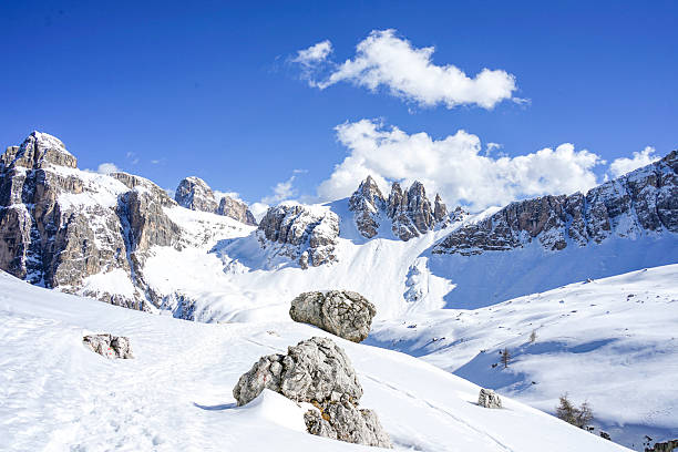Snowcapped mountain peaks and alpine, Dolomites