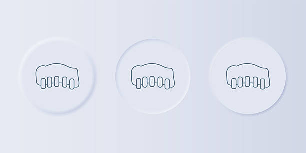 istock Grey Grilled pork bbq ribs icon isolated on grey background. Set icons in square buttons. Vector 2220004014