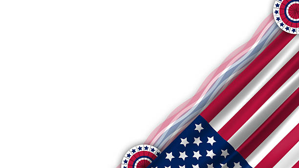 istock waving usa flag with strips and circle on white background with copy space for memorial day and independence day blessings. 2220004049