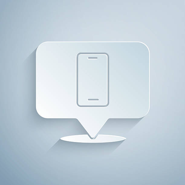 istock Paper cut Phone repair service icon isolated on grey background. Adjusting, service, setting, maintenance, repair, fixing. Paper art style. Vector 2220004218