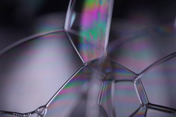 istock Bright water film, glossy liquid glass surface, macro view 2220007720