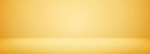 istock Gold gradient studio room design. Bright yellow podium concept wallpaper. Gold wall and floor surface backdrop for presentation, product showcase, mockup template. Vector empty shelf display backdrop 2220033888