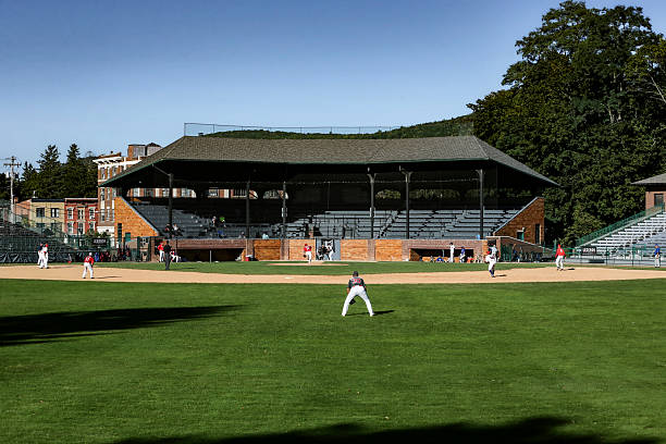 Empty baseball stadium - sporting events with no people or closed