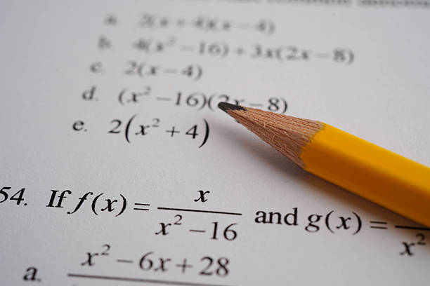 istock Pencil on mathematic formula exercise test paper in education school. 2220038960