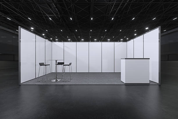 istock Exhibition stand for mockup and Corporate identity,Display design.Empty booth Design.Retail booth elements in Exhibition hall.booth Design trade show.Blank Booth system of Graphic Resources.3d Background for online Event,conference,live.3d render. 2220051361