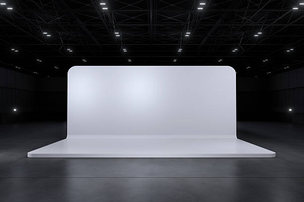 istock Exhibition stand for mockup and Corporate identity,Display design.Empty booth Design.Retail booth elements in Exhibition hall.booth Design trade show.Blank Booth system of Graphic Resources.3d Background for online Event,conference,live.3d render. 2220053616