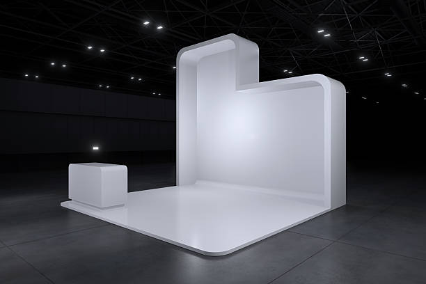 istock Exhibition stand for mockup and Corporate identity,Display design.Empty booth Design.Retail booth elements in Exhibition hall.booth Design trade show.Blank Booth system of Graphic Resources.3d Background for online Event,conference,live.3d render. 2220054641