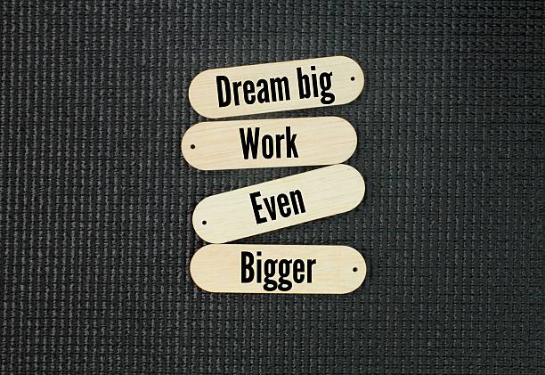 istock Inspirational and motivational words or quotes Dream big, work even bigger 2220055017