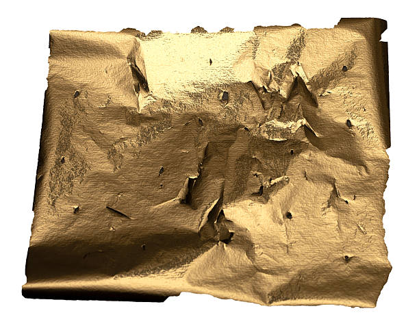 istock Torn, rippled gold foil texture with a glossy, pearlescent finish. Frayed edges and a sleek, 2220056415