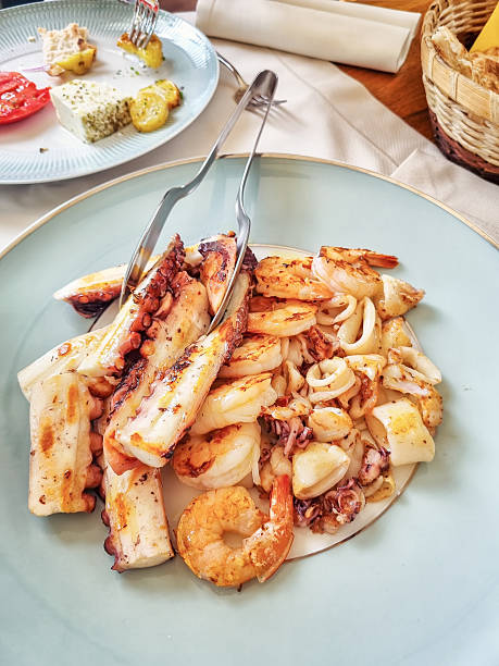 istock A delicious Mediterranean dish with seafood served in a restaurant 2220057865