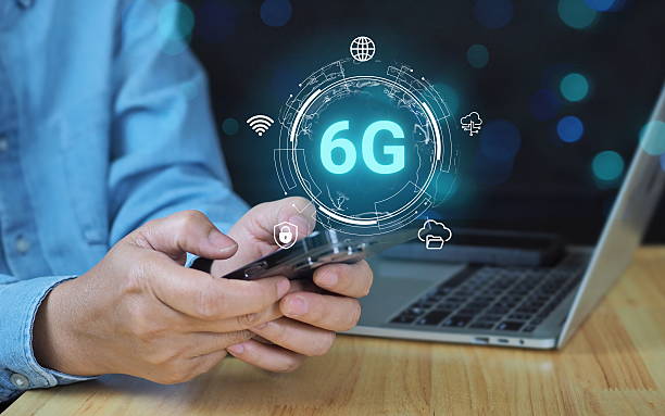 istock Concept of 6G (sixth-generation) technology for wireless communications. business and next-generation communication network. High-speed data transfer, low-latency infrastructure. 2220062408