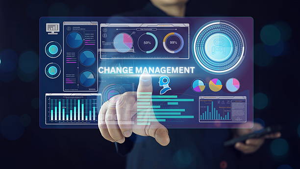 istock Change Management: Businessman analyzing digital screen of graph data and organizational transformation .risk assessment, and strategic planning. 2220062410