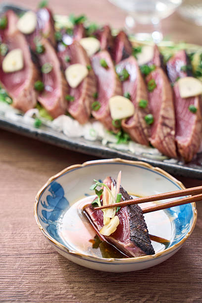 Japanese Seared Bonito with Fresh Herbs (Katsuo no Tataki)