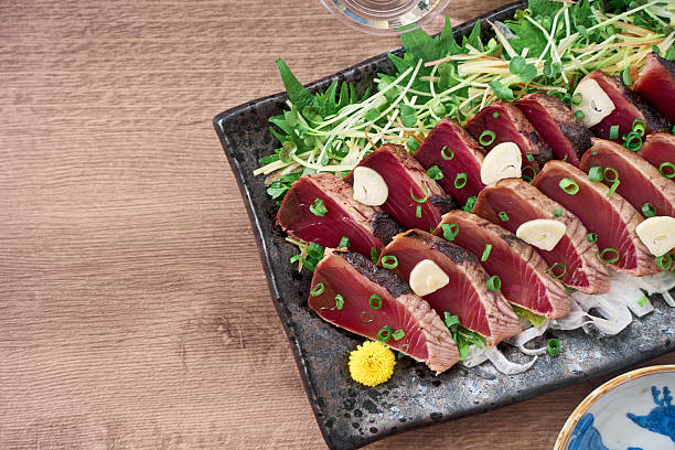 istock Japanese Seared Bonito with Fresh Herbs (Katsuo no Tataki) 2220063557
